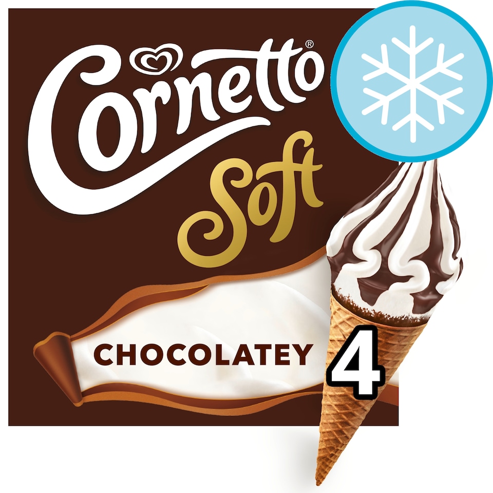 image 1 of Cornetto Soft Chocolate And Vanilla Cones 4X140ml