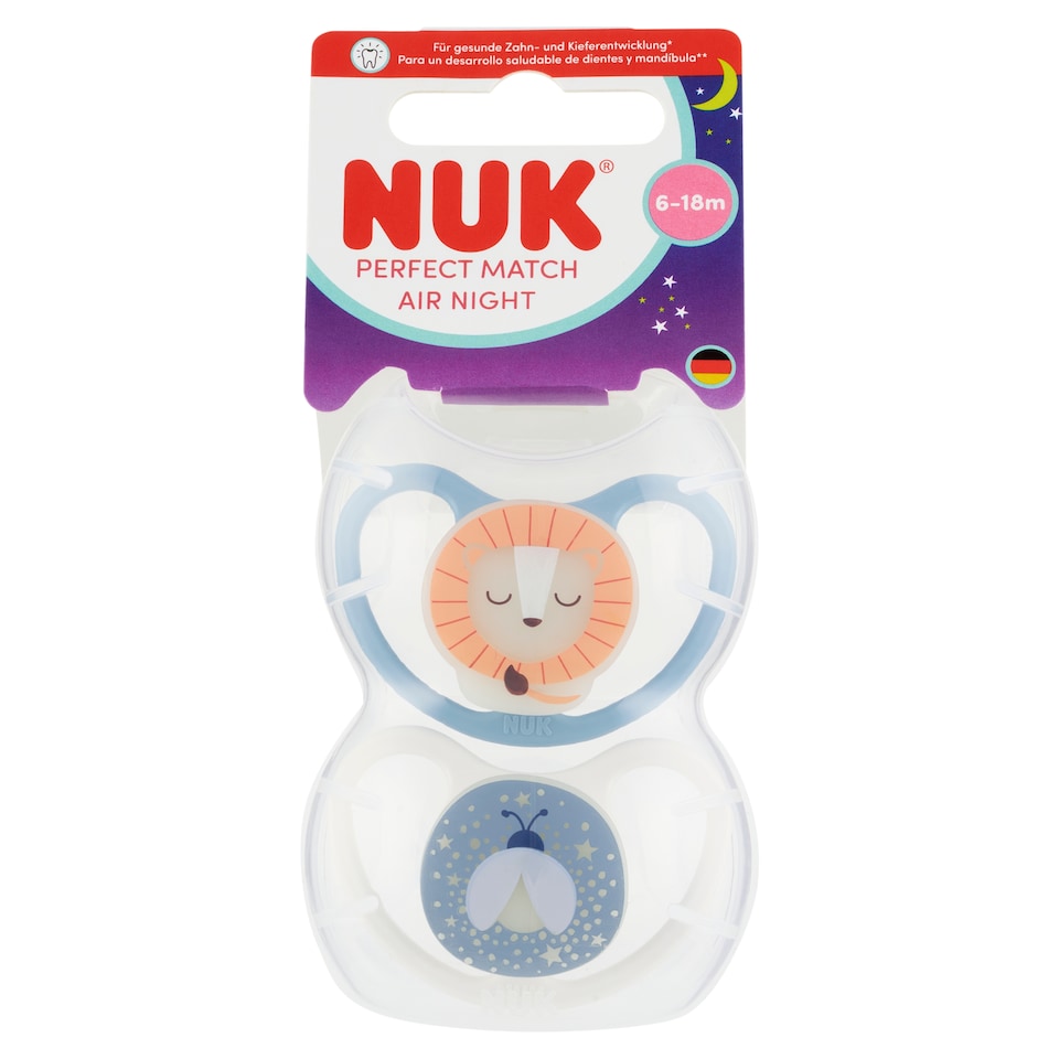 image 1 of Nuk Perfect Match Air Night Pacifier 6-18 m 2 pcs