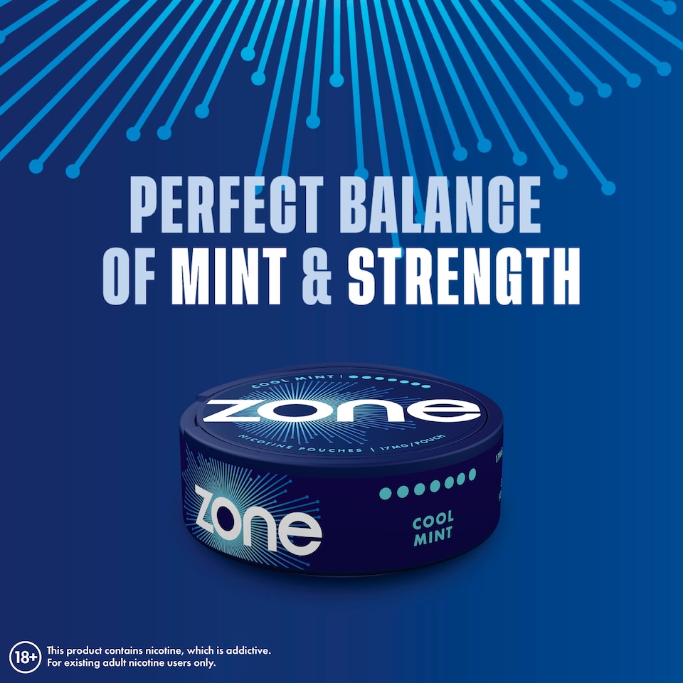 image 1 of Zone Cool Mint Nicotine Pouches 17mg x 20 Pouches 14.1g