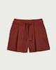 image 5 of The F&F Edit Linen Rich Pleated Co-ord Shorts in Red