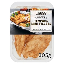 Tesco Chicken Tempura Mini Fillets 305G