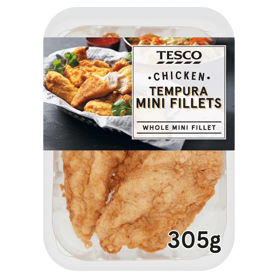 Tesco Chicken Tempura Mini Fillets 305G