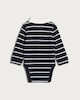 image 2 of F&F Baby 2-Pack Pure Cotton Stripe Print Long Sleeved Bodysuits in Navy