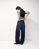 image 4 of F&F High Rise Wide Leg Jeans in Navy