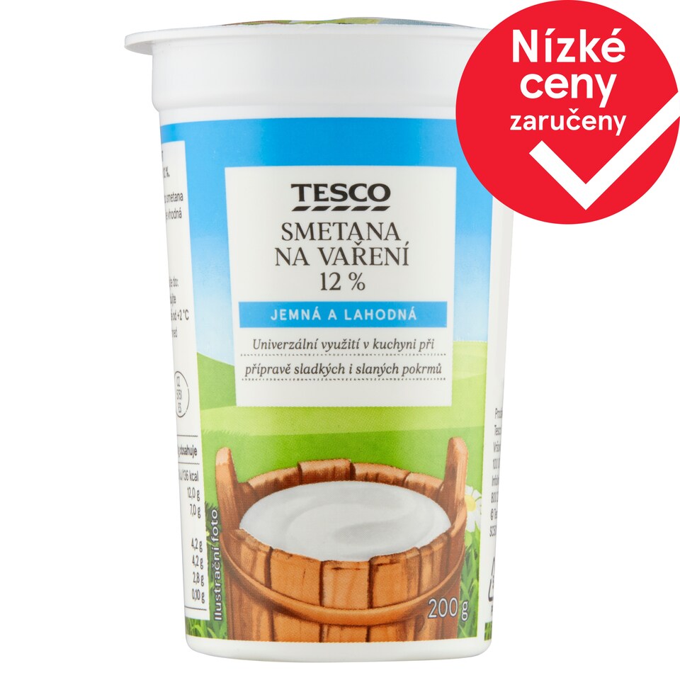 Tesco Smetana na vaření 12 % 200g