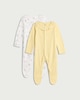 image 1 of F&F Baby 2-Pack Pure Cotton Frill Collar Sleepsuits in White