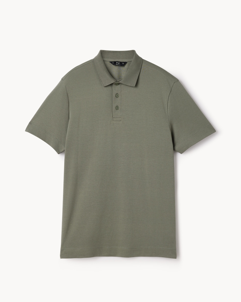 image 1 of F&F Pure Cotton Polo Shirt in Khaki