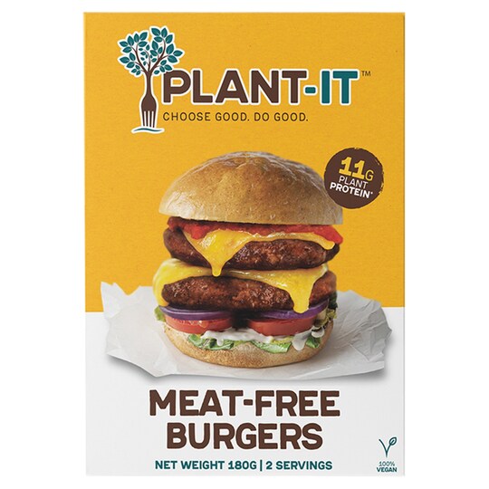 PlantIt Meat Free Burgers 180G Tesco Groceries