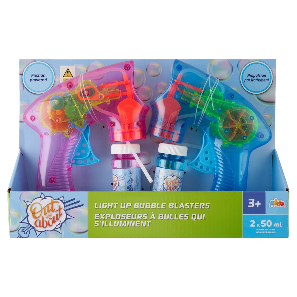Addo Out and About Light Up Bubble Blasters 2 x 50ml