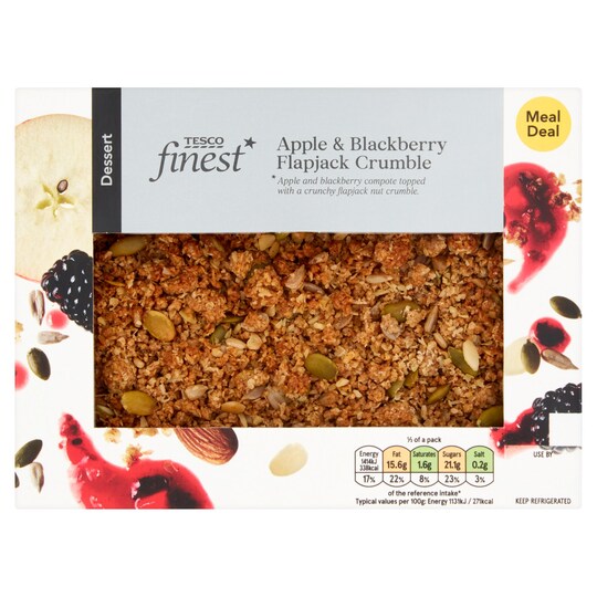 Tesco Finest Apple & Blackberry Flap Jack Crumble 250G Tesco Groceries