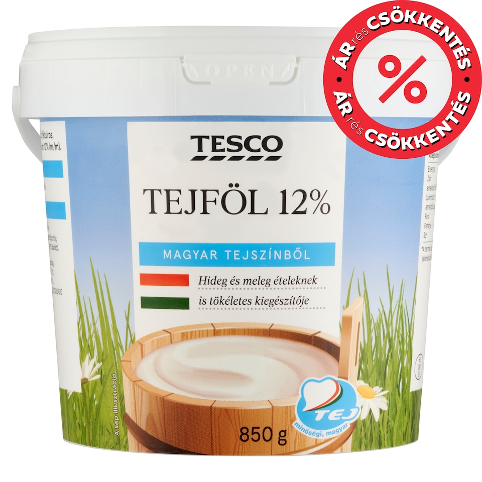 Tesco Semi-Fat Sour Cream 12% 850 g