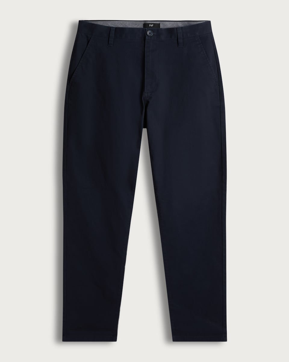 F&F Cotton Rich Tailored Slim Fit Chino Trousers in Navy