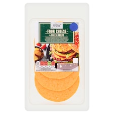 TESCO FINEST Four Cheese 4 Burger Melts 120g