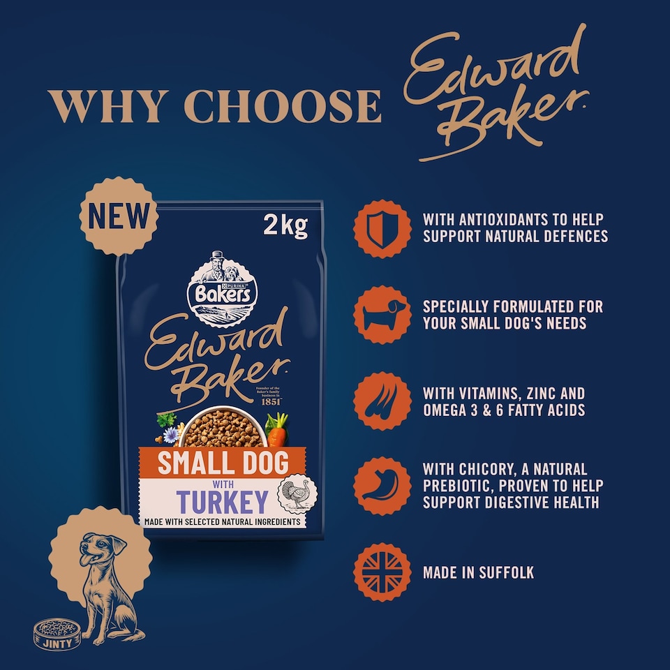 image 1 of BAKERS Edward Baker Small Dog Turkey Dry Dog Food 2kg