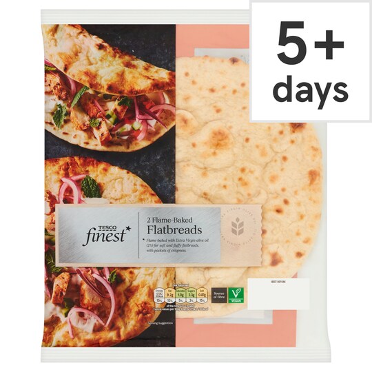 Tesco Finest 2 Flame Baked Flatbreads Tesco Groceries