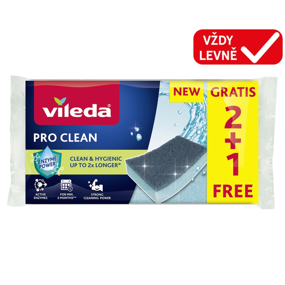 Vileda Pro Clean Medium-High Sponge 3 pcs