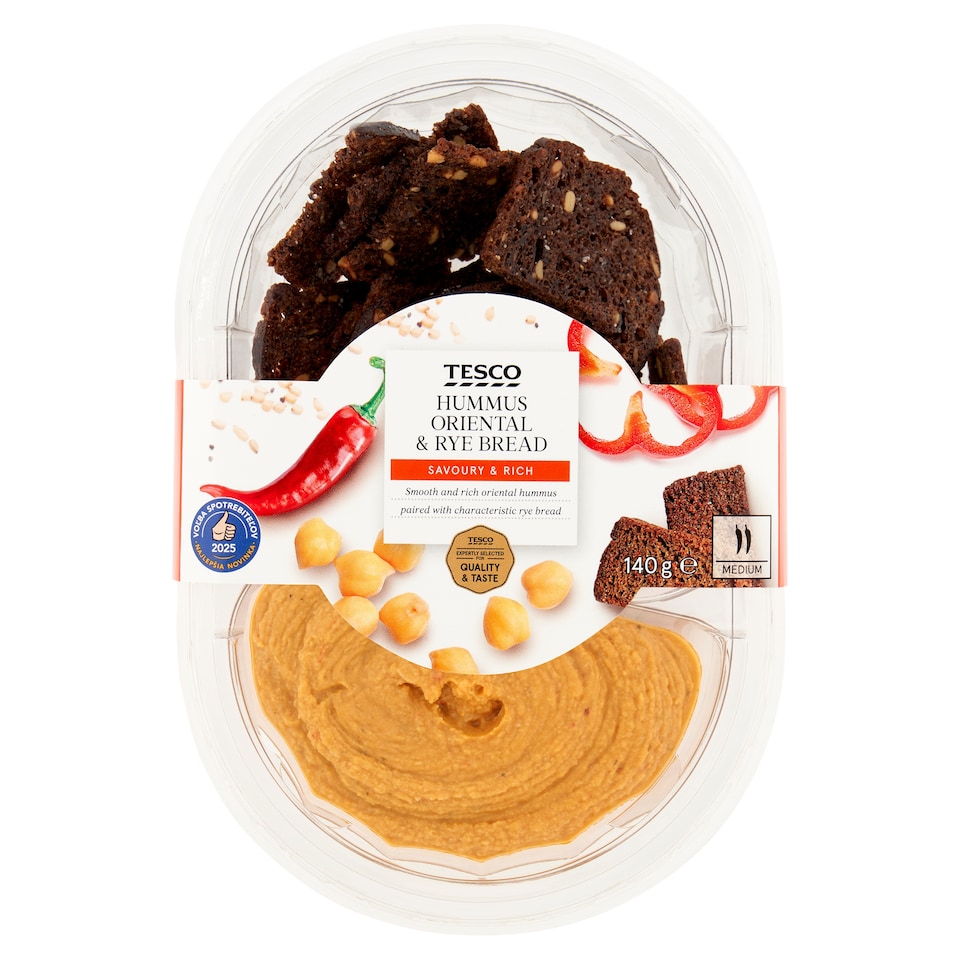Tesco Hummus Oriental & Rye Bread 140 g