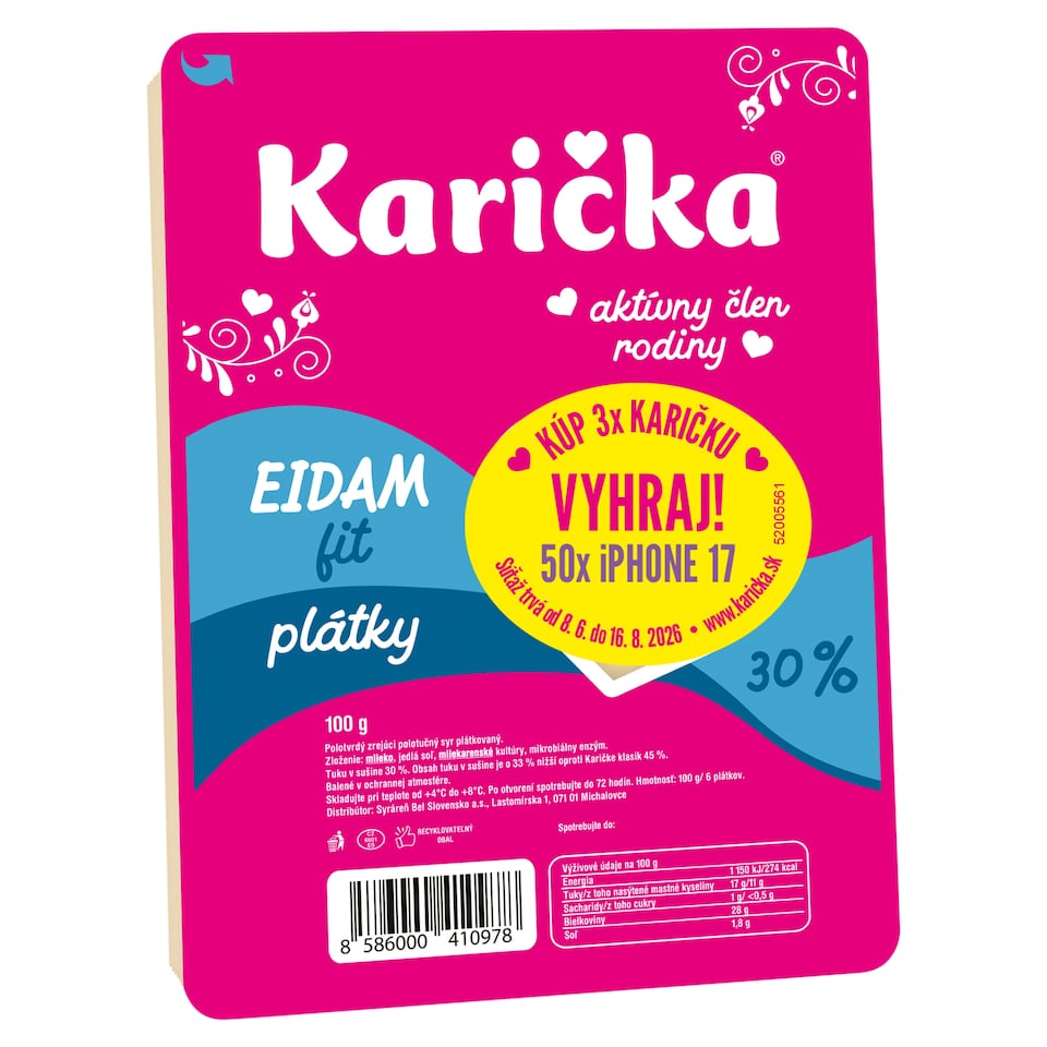 obrázok 1 z Karička Eidam 30 % plátky fit 100 g