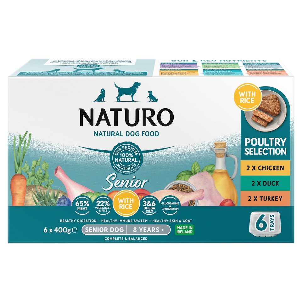 Naturo Variety Senior Dog Food with Rice 6 x 400g