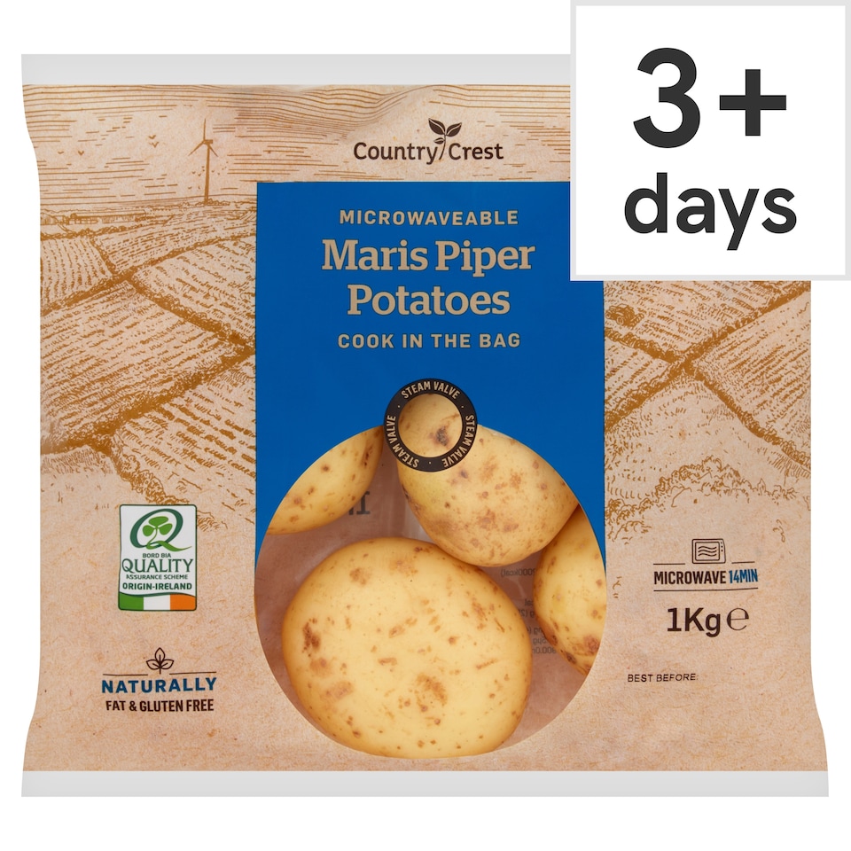 Country Crest Microwave Maris Piper Potatoes 1Kg