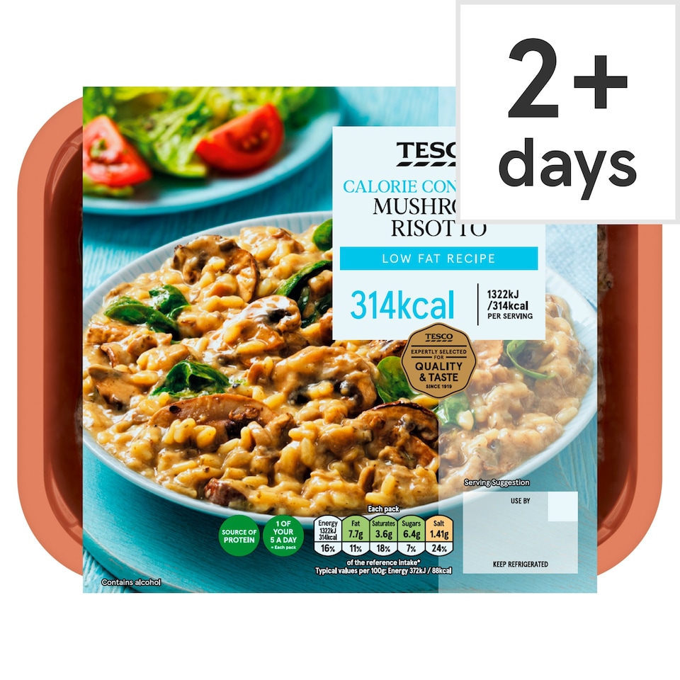 Tesco Calorie Controlled Mushroom Risotto 380G