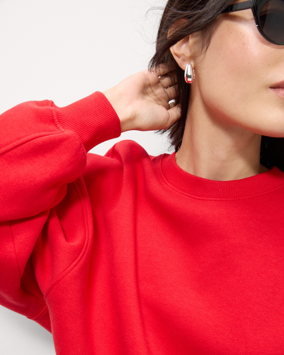 image 1 of F&F Cotton Rich Crew Neck Sweatshirt in Red