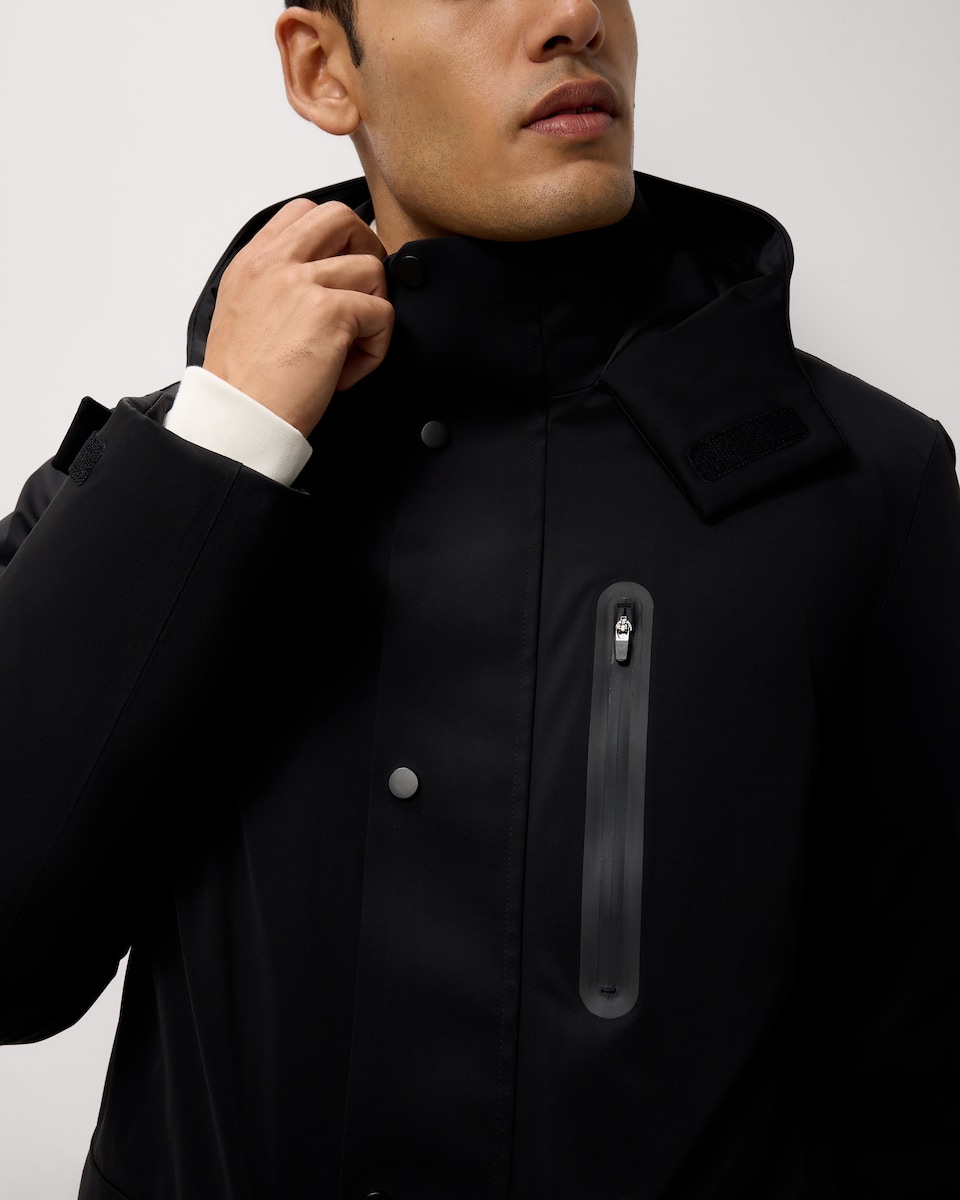 image 1 of F&F Waterproof Hooded Parka in Black
