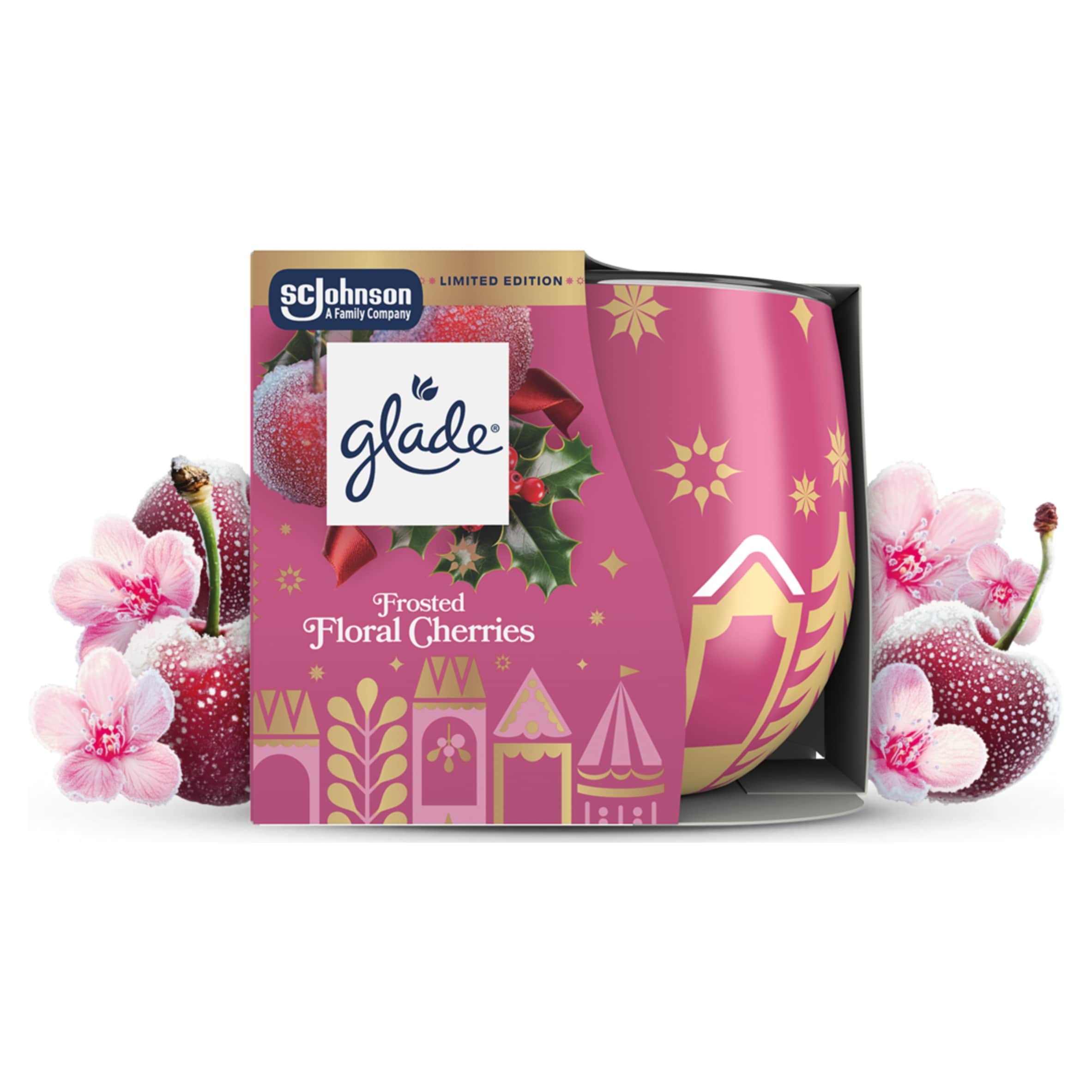 Glade Frosted Floral Cherries Candle 108g