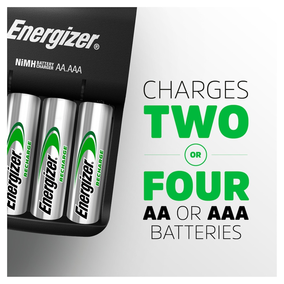 image 1 of Energizer Base Charger with 4 AA rechargeable Batteries included