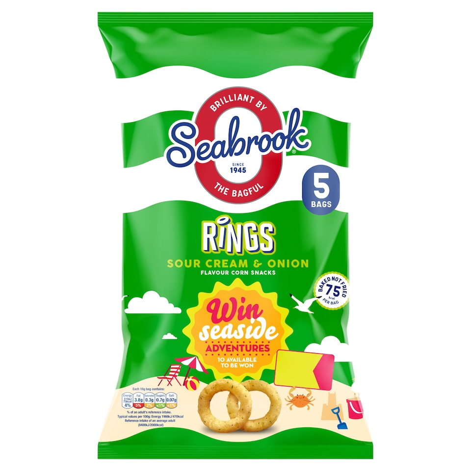 Seabrook Rings Sour Cream & Onion 5x16g
