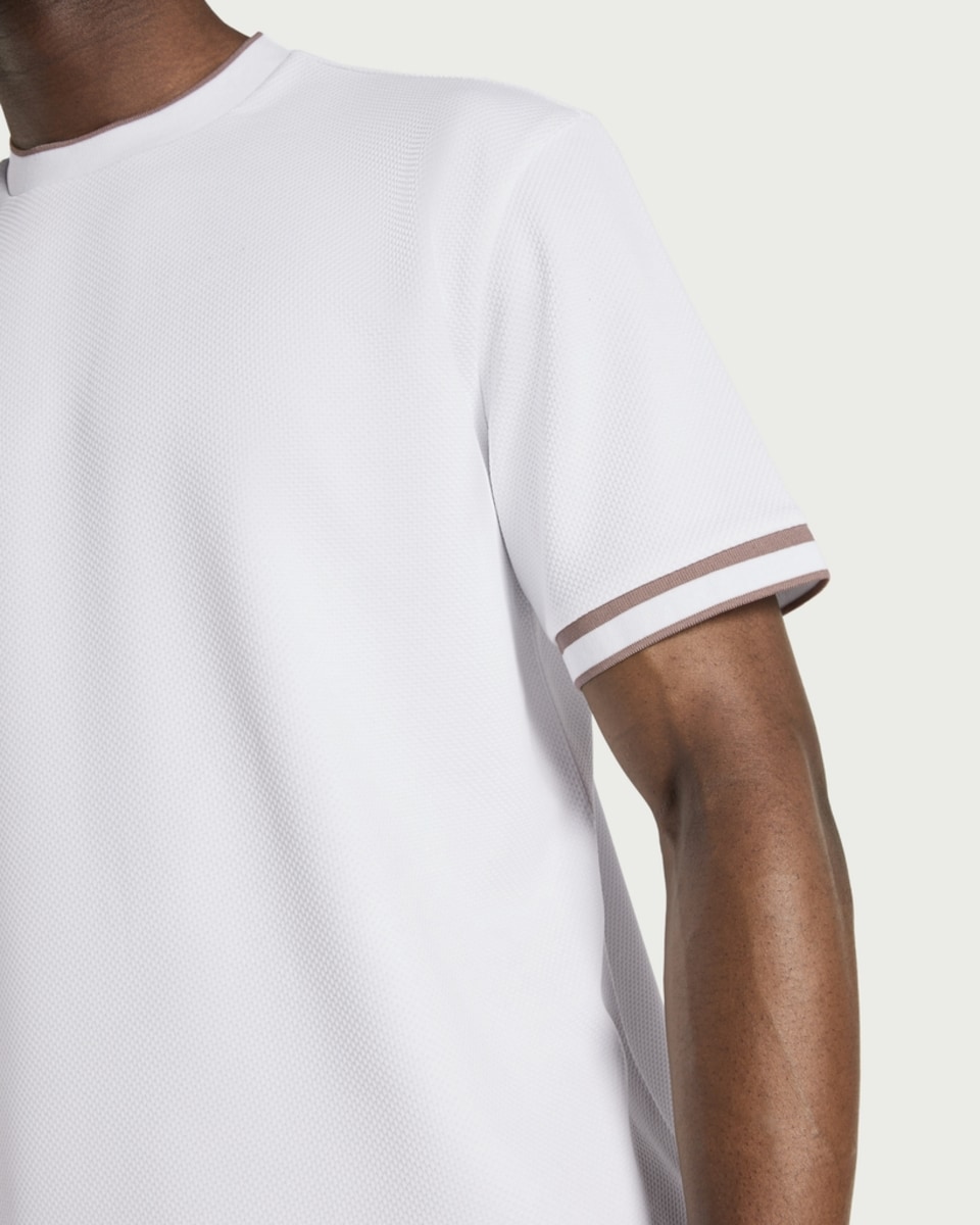 image 1 of F&F Tipped Short Sleeved Relaxed Fit T-Shirt in White