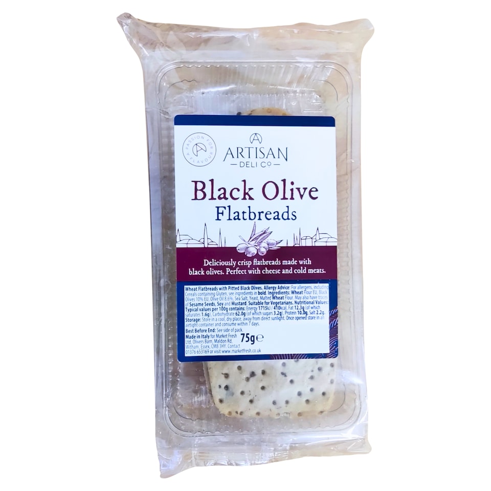 Artisan Deli Co Black Olive Flatbreads 75g