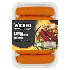 Wicked Kitchen 6 Chorizo Style Bangers 350g