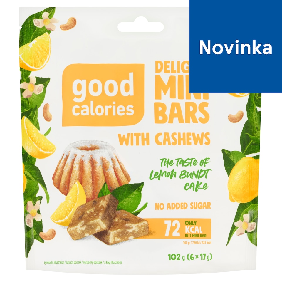 obrázok 1 z Good Calories Ovocno-orieškové tyčinky s citrónovou príchuťou 6 x 17 g (102 g)