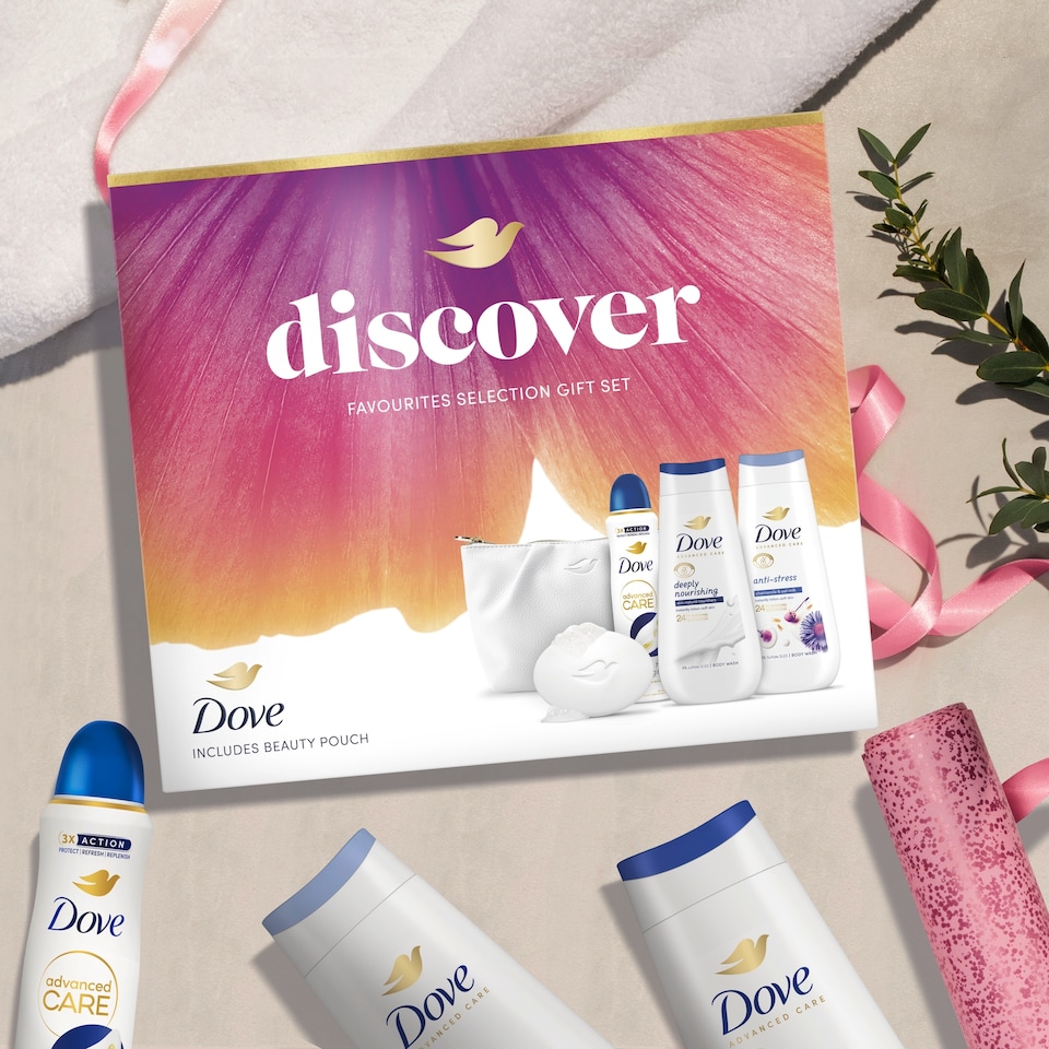 image 1 of Dove Discover Favourites Selection with Beauty Bag Gift Set