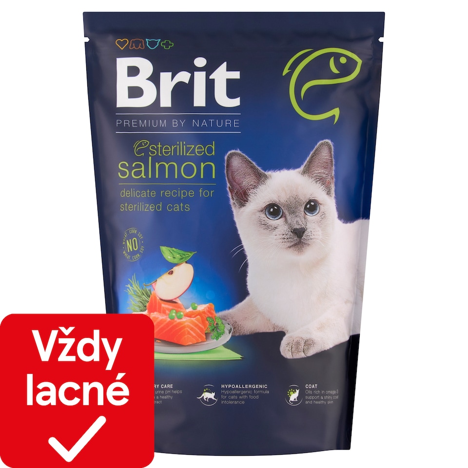 obrázok 1 z Brit Premium by Nature Cat Sterilized Salmon prémiové kompletné krmivo pre mačky 800 g