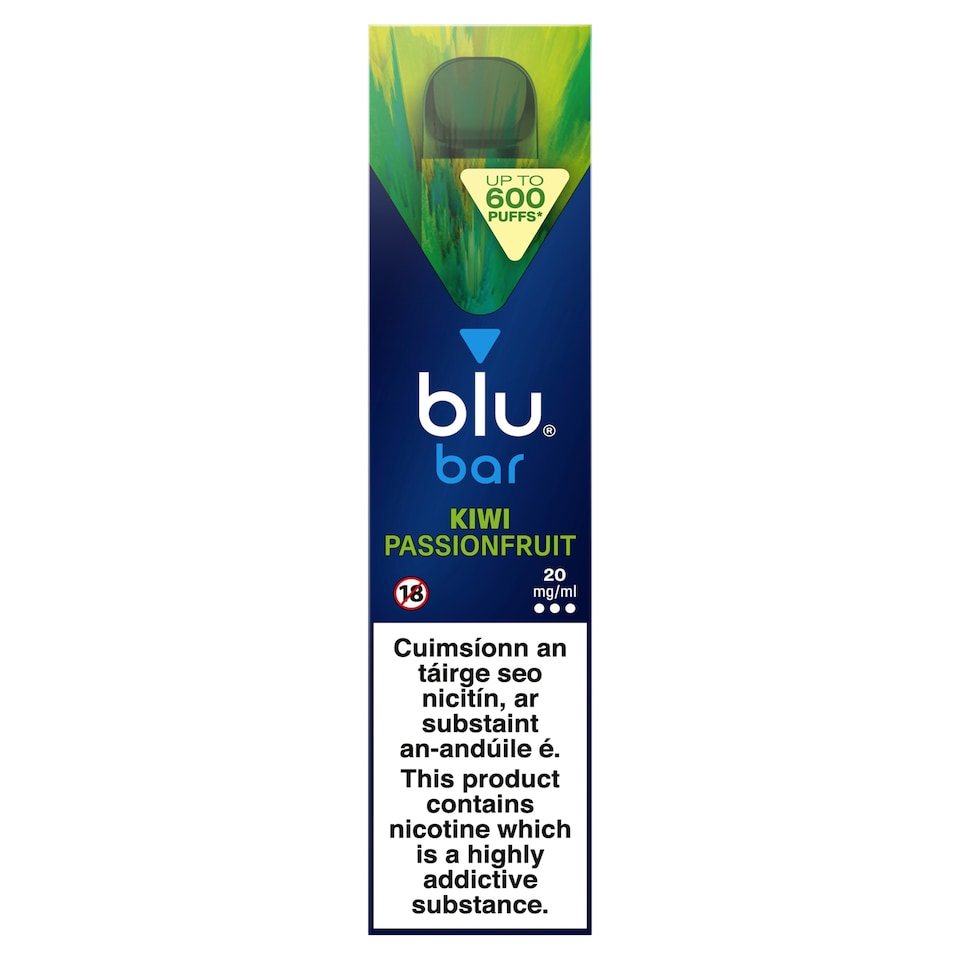 Blu Bar Kiwi Passion Fruit 20Mg/ Ml Disposable Vape