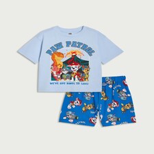 Paw Patrol Pure Cotton Dinosaur Print Short Pyjama Set in Blue