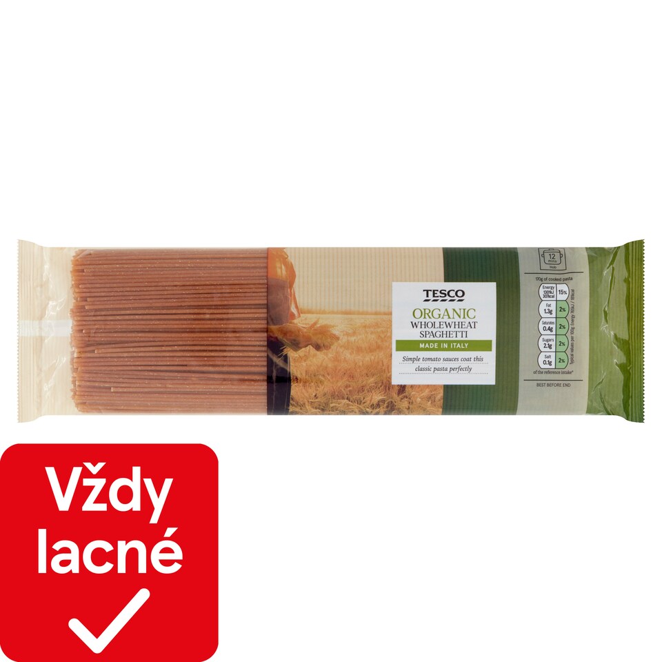 obrázok 1 z Tesco Organic Bio bezvaječné celozrnné semolinové sušené cestoviny 500 g
