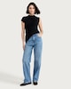 image 2 of F&F Ruched Lace Trim Short Sleeved T-Shirt in Black