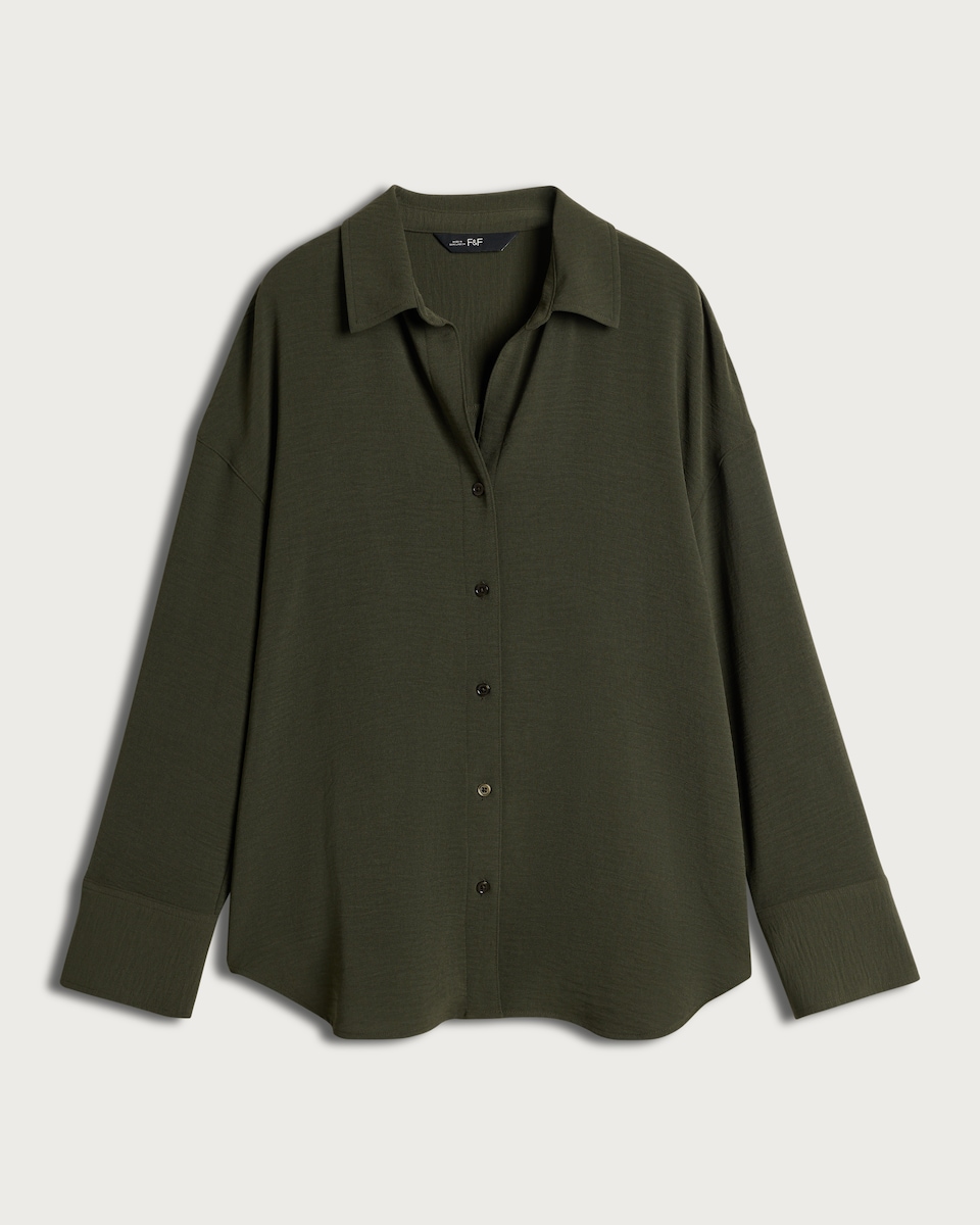 image 1 of F&F Button Up Collared Co-ord Shirt in Khaki