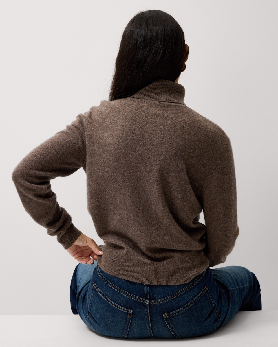 image 1 of F&F Pure Cashmere Roll Neck Jumper in Mink