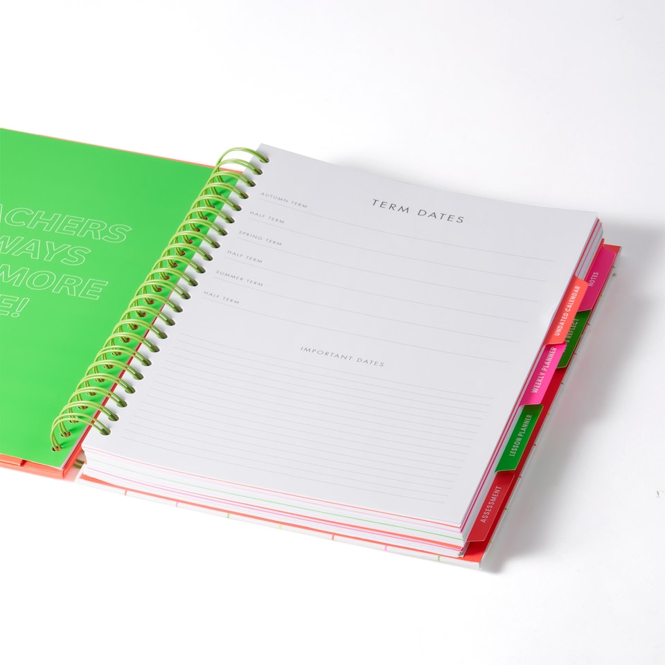 image 1 of Paperchase Neon Grid A4 Teacher Planner