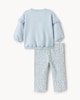 image 2 of F&F Baby 2-Piece Cotton Rich Sister Sweatshirt and Leggings Set in Blue