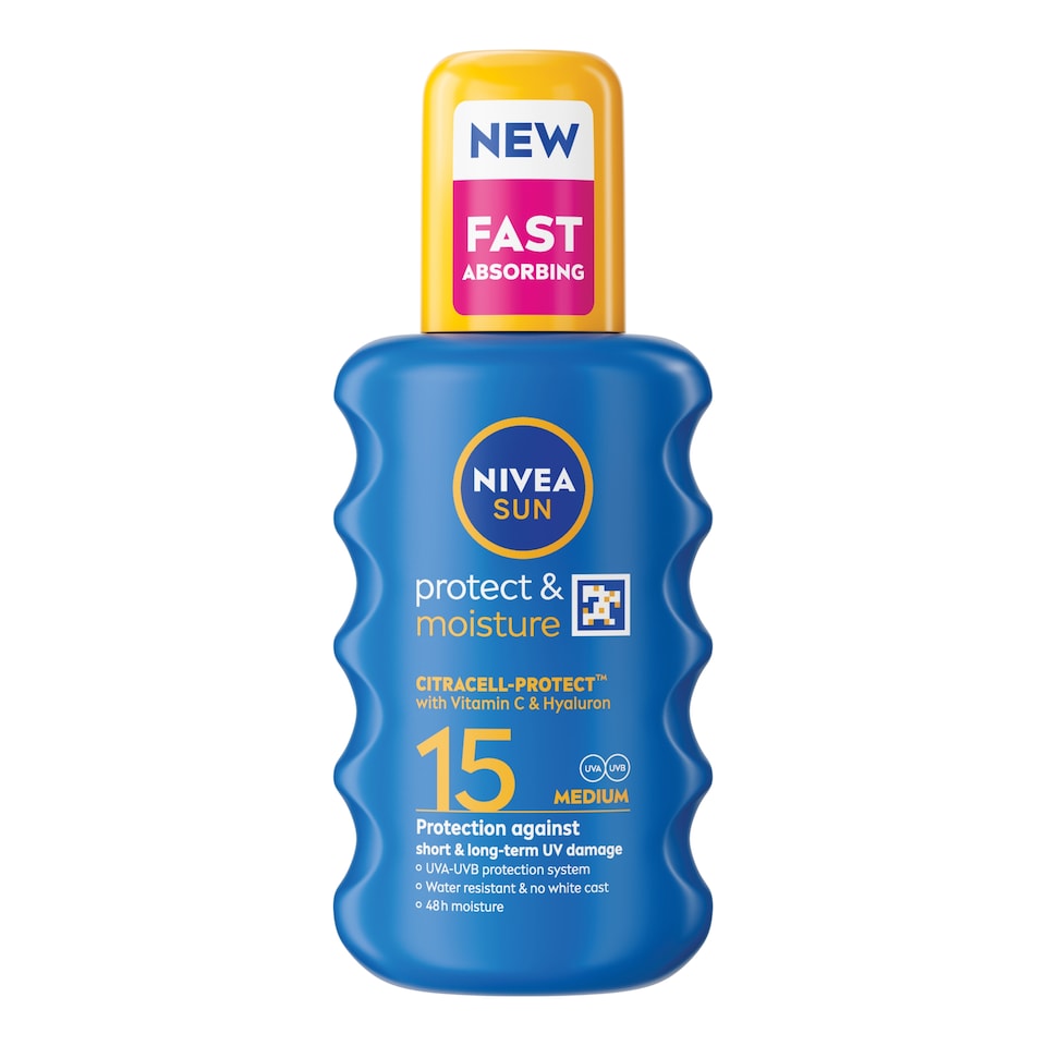 image 1 of NIVEA SUN Protect & Moisture Sun Cream Spray SPF15 200ml
