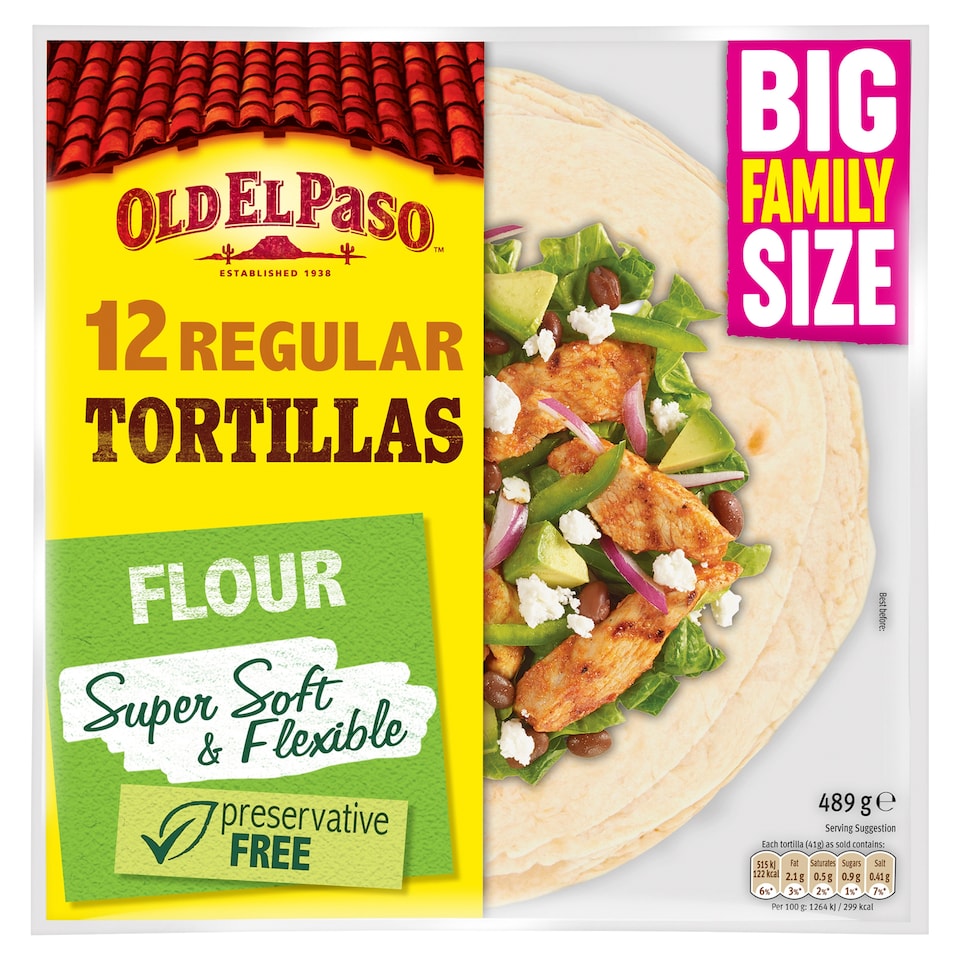 image 1 of Old El Paso Family Size 12Pktortilla 489G