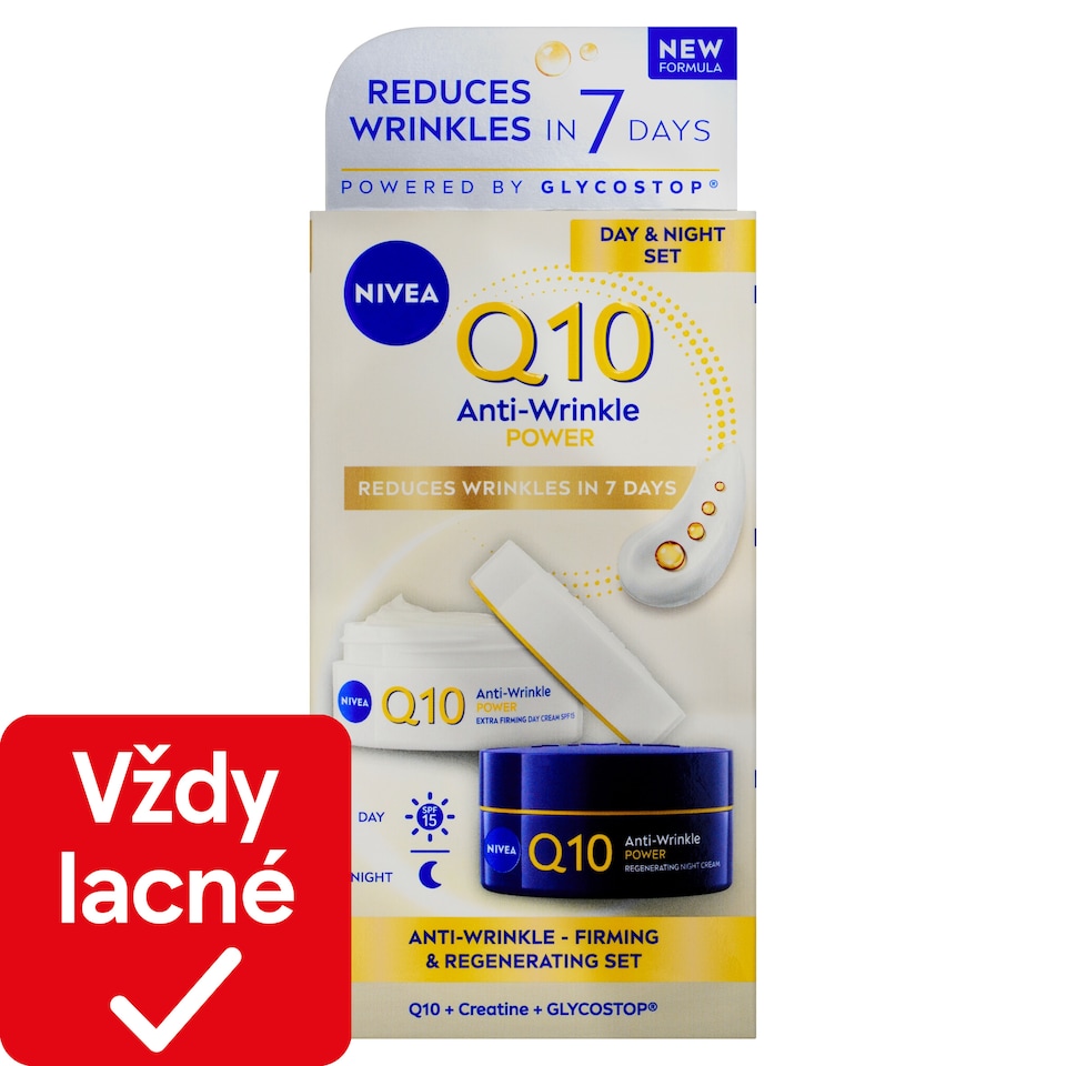 obrázok 1 z Nivea Q10 Power Spevňujúci denný a nočný krém proti vráskam 2 x 50 ml