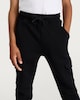 image 3 of F&F Boys Cotton Rich Cuffed Drawstring Cargo Joggers in Black