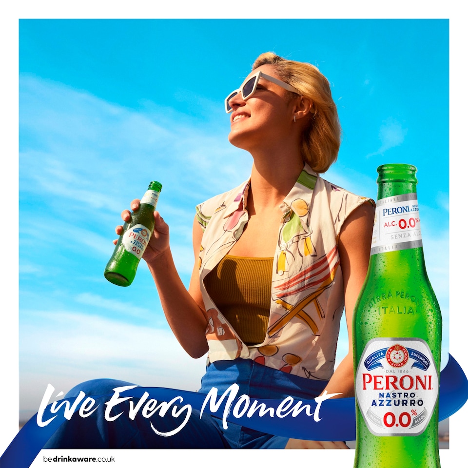 image 1 of Peroni Nastro Azzurro 0% Alcohol Free Beer Bottles 4x330ml