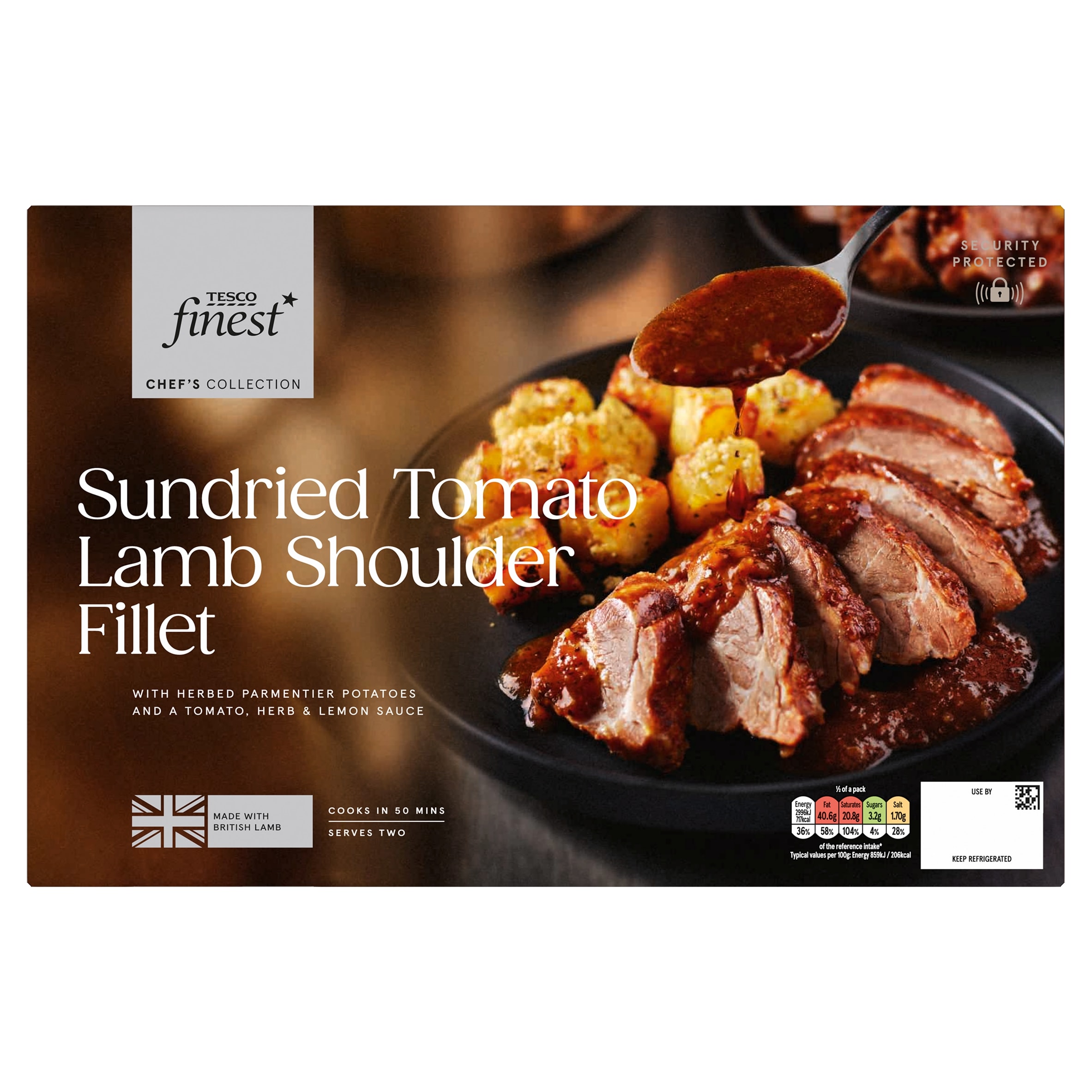 Tesco Finest Chef's Collection Sundried Tomato Lamb Shoulder Fillet 940g